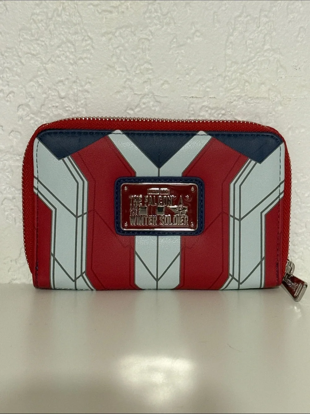 Captain America Shield-Inspired Red, White & Blue Men's Mini Backpack and wallet